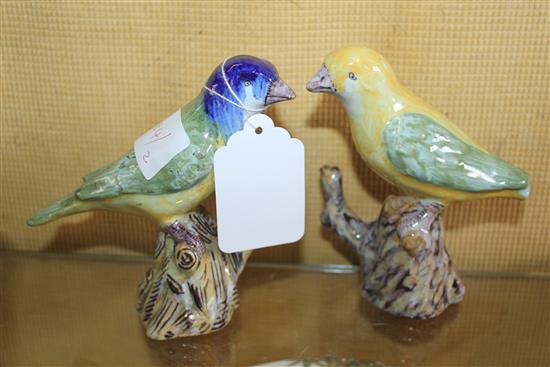 Pair ceramic Delft birds(-)